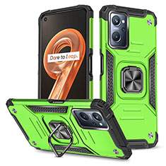 Custodia Silicone e Plastica Opaca Cover con Magnetico Anello Supporto MQ1 per Realme 9i 4G Verde