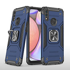 Custodia Silicone e Plastica Opaca Cover con Magnetico Anello Supporto MQ1 per Samsung Galaxy A10s Blu