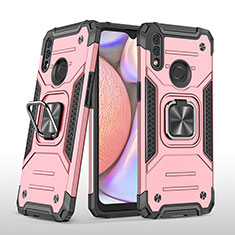 Custodia Silicone e Plastica Opaca Cover con Magnetico Anello Supporto MQ1 per Samsung Galaxy A10s Oro Rosa