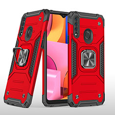 Custodia Silicone e Plastica Opaca Cover con Magnetico Anello Supporto MQ1 per Samsung Galaxy A20s Rosso
