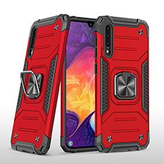 Custodia Silicone e Plastica Opaca Cover con Magnetico Anello Supporto MQ1 per Samsung Galaxy A30S Rosso