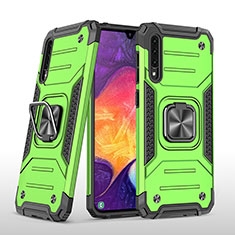 Custodia Silicone e Plastica Opaca Cover con Magnetico Anello Supporto MQ1 per Samsung Galaxy A30S Verde