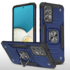 Custodia Silicone e Plastica Opaca Cover con Magnetico Anello Supporto MQ1 per Samsung Galaxy A33 5G Blu