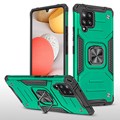 Custodia Silicone e Plastica Opaca Cover con Magnetico Anello Supporto MQ1 per Samsung Galaxy A42 5G Verde Notte