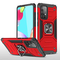 Custodia Silicone e Plastica Opaca Cover con Magnetico Anello Supporto MQ1 per Samsung Galaxy A52 5G Rosso