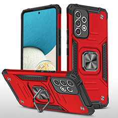 Custodia Silicone e Plastica Opaca Cover con Magnetico Anello Supporto MQ1 per Samsung Galaxy A53 5G Rosso