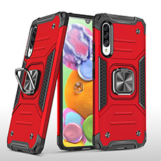 Custodia Silicone e Plastica Opaca Cover con Magnetico Anello Supporto MQ1 per Samsung Galaxy A90 5G Rosso