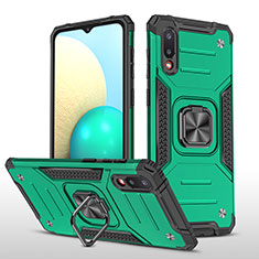 Custodia Silicone e Plastica Opaca Cover con Magnetico Anello Supporto MQ1 per Samsung Galaxy M02 Verde Notte