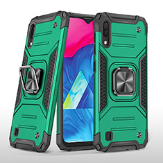 Custodia Silicone e Plastica Opaca Cover con Magnetico Anello Supporto MQ1 per Samsung Galaxy M10 Verde Notte