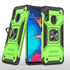 Custodia Silicone e Plastica Opaca Cover con Magnetico Anello Supporto MQ1 per Samsung Galaxy M10S Verde