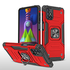 Custodia Silicone e Plastica Opaca Cover con Magnetico Anello Supporto MQ1 per Samsung Galaxy M51 Rosso