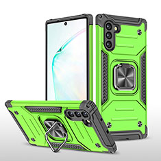 Custodia Silicone e Plastica Opaca Cover con Magnetico Anello Supporto MQ1 per Samsung Galaxy Note 10 5G Verde