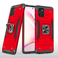 Custodia Silicone e Plastica Opaca Cover con Magnetico Anello Supporto MQ1 per Samsung Galaxy Note 10 Lite Rosso