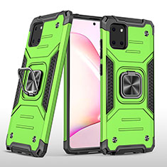 Custodia Silicone e Plastica Opaca Cover con Magnetico Anello Supporto MQ1 per Samsung Galaxy Note 10 Lite Verde