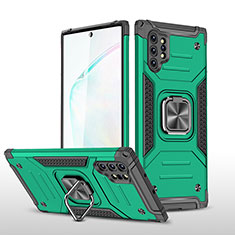 Custodia Silicone e Plastica Opaca Cover con Magnetico Anello Supporto MQ1 per Samsung Galaxy Note 10 Plus 5G Verde Notte