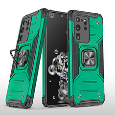 Custodia Silicone e Plastica Opaca Cover con Magnetico Anello Supporto MQ1 per Samsung Galaxy S20 Ultra 5G Verde Notte