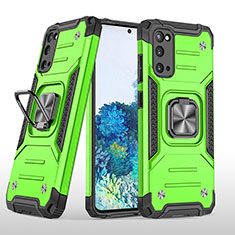 Custodia Silicone e Plastica Opaca Cover con Magnetico Anello Supporto MQ1 per Samsung Galaxy S20 Verde