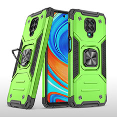 Custodia Silicone e Plastica Opaca Cover con Magnetico Anello Supporto MQ1 per Xiaomi Poco M2 Pro Verde