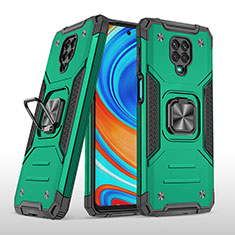 Custodia Silicone e Plastica Opaca Cover con Magnetico Anello Supporto MQ1 per Xiaomi Poco M2 Pro Verde Notte