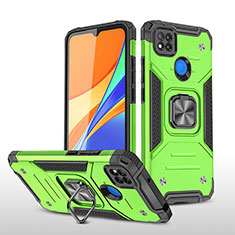 Custodia Silicone e Plastica Opaca Cover con Magnetico Anello Supporto MQ1 per Xiaomi Redmi 9C Verde