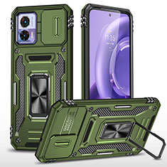 Custodia Silicone e Plastica Opaca Cover con Magnetico Anello Supporto MQ2 per Motorola Moto Edge 30 Lite 5G Verde