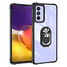 Custodia Silicone e Plastica Opaca Cover con Magnetico Anello Supporto MQ2 per Samsung Galaxy A34 5G Argento e Nero