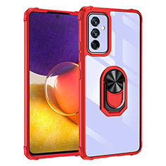 Custodia Silicone e Plastica Opaca Cover con Magnetico Anello Supporto MQ2 per Samsung Galaxy A82 5G Rosso