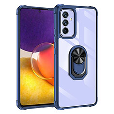 Custodia Silicone e Plastica Opaca Cover con Magnetico Anello Supporto MQ2 per Samsung Galaxy Quantum2 5G Blu