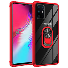 Custodia Silicone e Plastica Opaca Cover con Magnetico Anello Supporto MQ2 per Samsung Galaxy S20 Plus Rosso