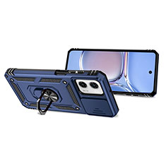 Custodia Silicone e Plastica Opaca Cover con Magnetico Anello Supporto MQ3 per Motorola Moto G 5G (2023) Blu