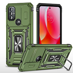 Custodia Silicone e Plastica Opaca Cover con Magnetico Anello Supporto MQ3 per Motorola Moto G Power (2022) Verde Notte