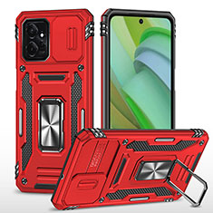 Custodia Silicone e Plastica Opaca Cover con Magnetico Anello Supporto MQ3 per Motorola Moto G Power 5G (2023) Rosso