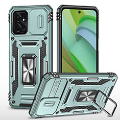 Custodia Silicone e Plastica Opaca Cover con Magnetico Anello Supporto MQ3 per Motorola Moto G Power 5G (2023) Verde Pastello
