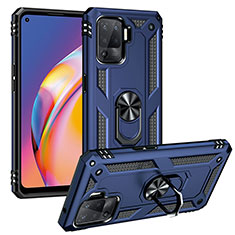 Custodia Silicone e Plastica Opaca Cover con Magnetico Anello Supporto MQ3 per Oppo A94 4G Blu