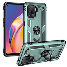 Custodia Silicone e Plastica Opaca Cover con Magnetico Anello Supporto MQ3 per Oppo A94 4G Verde