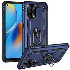 Custodia Silicone e Plastica Opaca Cover con Magnetico Anello Supporto MQ3 per Oppo A95 4G Blu