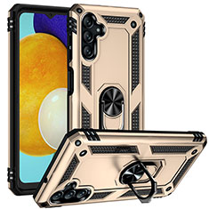 Custodia Silicone e Plastica Opaca Cover con Magnetico Anello Supporto MQ3 per Samsung Galaxy A04s Oro