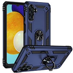 Custodia Silicone e Plastica Opaca Cover con Magnetico Anello Supporto MQ3 per Samsung Galaxy A13 5G Blu