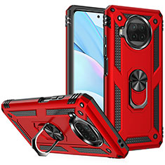 Custodia Silicone e Plastica Opaca Cover con Magnetico Anello Supporto MQ3 per Xiaomi Mi 10T Lite 5G Rosso