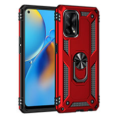 Custodia Silicone e Plastica Opaca Cover con Magnetico Anello Supporto MQ4 per Oppo Reno6 Lite Rosso