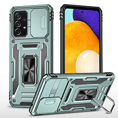 Custodia Silicone e Plastica Opaca Cover con Magnetico Anello Supporto MQ4 per Samsung Galaxy A52s 5G Verde Pastello