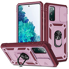 Custodia Silicone e Plastica Opaca Cover con Magnetico Anello Supporto MQ5 per Samsung Galaxy S20 FE (2022) 5G Rosa