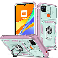 Custodia Silicone e Plastica Opaca Cover con Magnetico Anello Supporto MQ5 per Xiaomi Redmi 9C NFC Multicolore