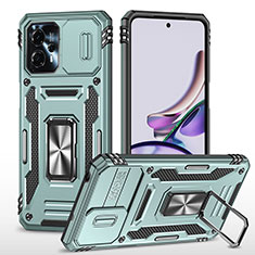 Custodia Silicone e Plastica Opaca Cover con Magnetico Anello Supporto MQ6 per Motorola Moto G13 Verde Pastello