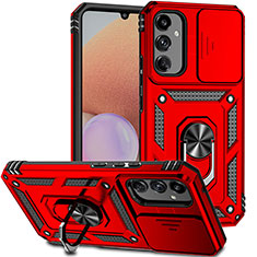 Custodia Silicone e Plastica Opaca Cover con Magnetico Anello Supporto MQ6 per Samsung Galaxy M44 5G Rosso