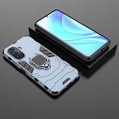 Custodia Silicone e Plastica Opaca Cover con Magnetico Anello Supporto per Huawei Enjoy 50 Blu