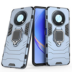 Custodia Silicone e Plastica Opaca Cover con Magnetico Anello Supporto per Huawei Enjoy 50 Pro Blu