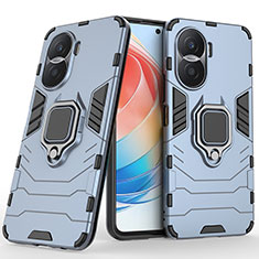 Custodia Silicone e Plastica Opaca Cover con Magnetico Anello Supporto per Huawei Honor X40i 5G Blu