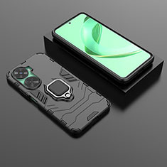 Custodia Silicone e Plastica Opaca Cover con Magnetico Anello Supporto per Huawei Nova 11 SE Nero