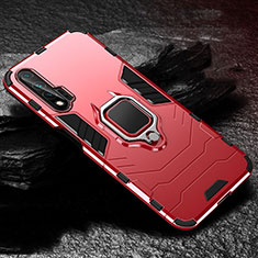 Custodia Silicone e Plastica Opaca Cover con Magnetico Anello Supporto per Huawei Nova 6 5G Rosso